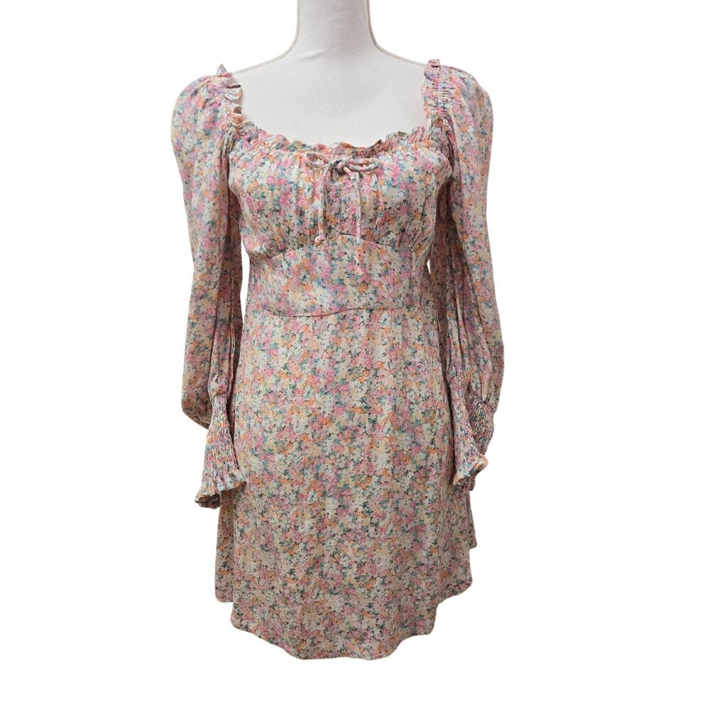 Faithfull The Brand Ira Mini Dress Size 6 Floral Milkmaid‎  Coquette Feminine